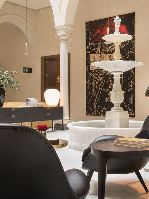 Décoration du Hall Bar de l'Hôtel Mercer Sevilla