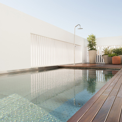 Outdoor rooftop terrace of the Mercer Sevilla Hotel